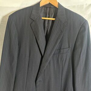 Vintage Burberry London Charcoal Pinstripe Wool Blazer Sz. 42 Reg.